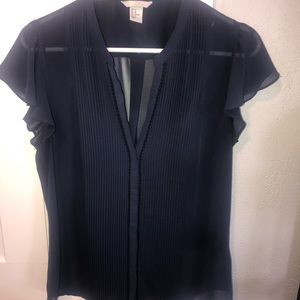H&M navy blouse beautiful detail - large